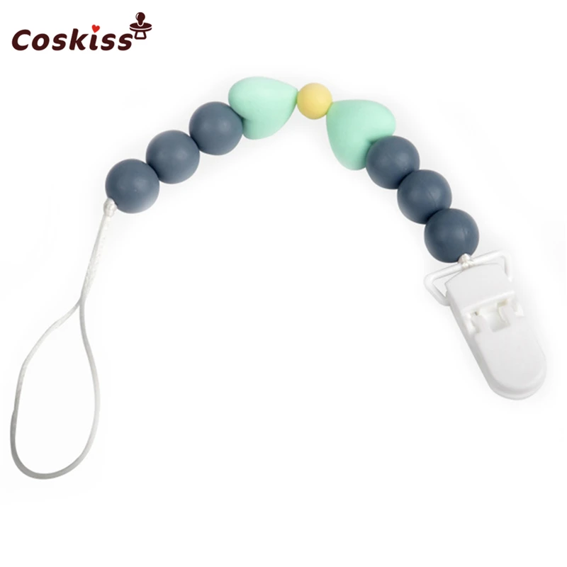 

Silicone Teether Beads Mental Pacifier Clip Toodler Food Grade Baby Silicone Letter Beads Eco-Friendly Baby Teether Toy