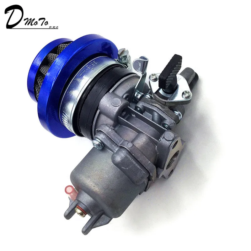 Карманный велосипед 47cc 49cc двигатель carb Карбюратор с воздушным фильтром Pod 2 тактный для мини квадроцикла ATV Dirt Bike MiniMoto Go Kart Buggy - Цвет: Blue