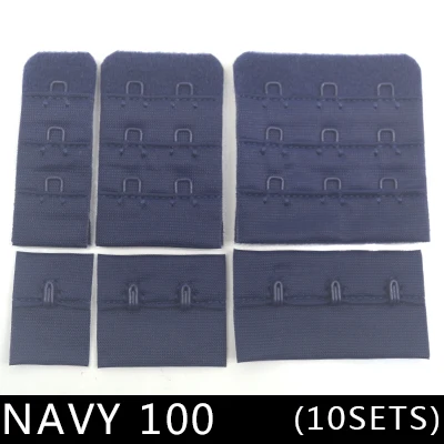 navy 100 10 компл./лот женские полезный Черный Белый Бюстгальтер расширители ремешок Расширение Регулируемый пояс ручная выделка женская обувь застежка бюстгальтера аксессуары "сделай сам" - Цвет: navy 100