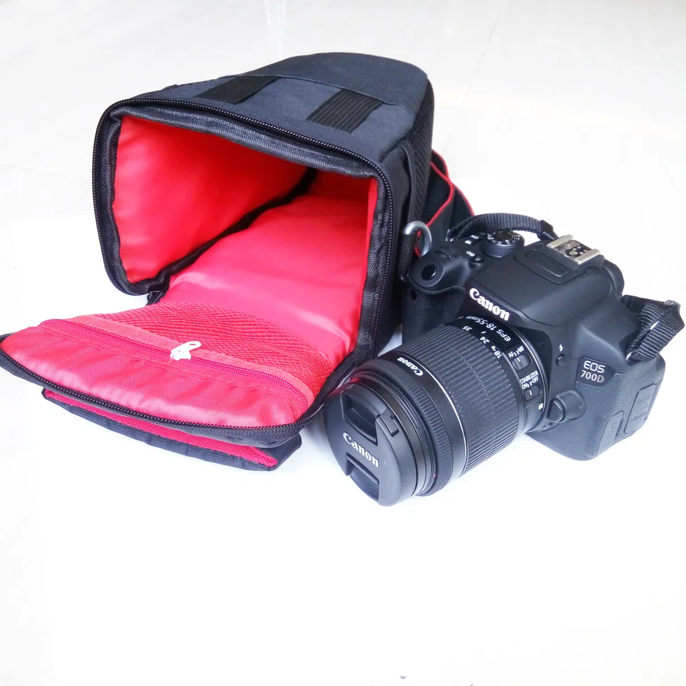 DSLR сумка для камеры на ремне для Nikon P1000 D3400 однообъективной зеркальной камеры Canon EOS R 800D 80D sony a7 iii a99 a77 мягкий чехол для объектива фотография чехол