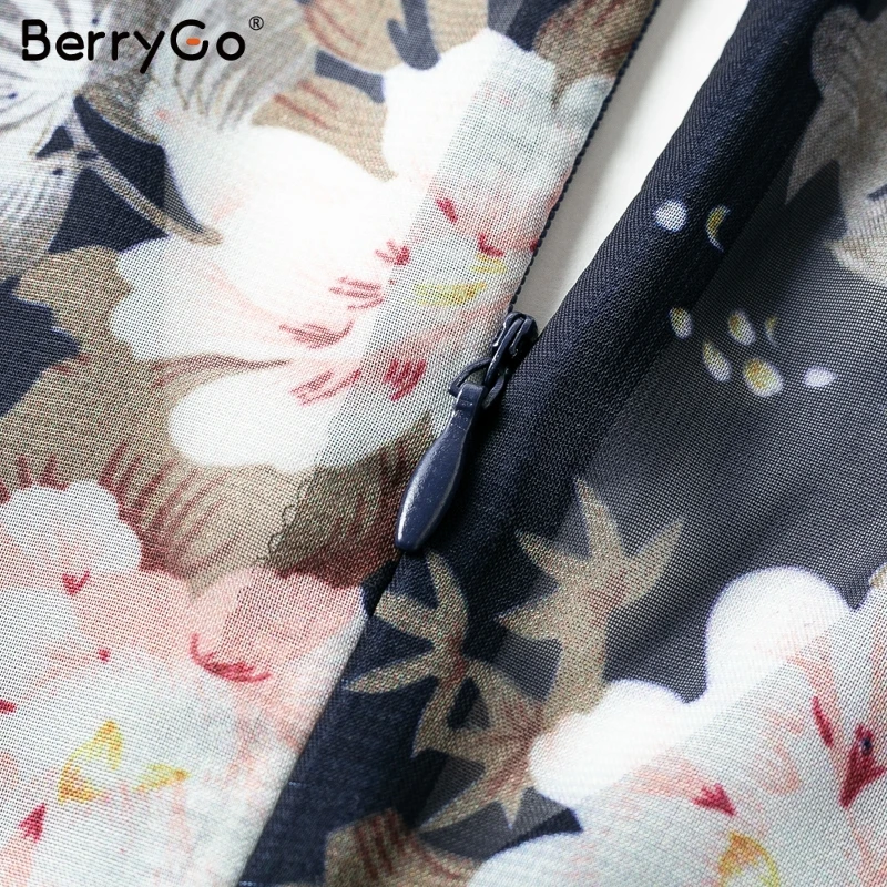 BerryGo повседневное цветочный принт playsuit для женщин sexy v образным вырезом плюс