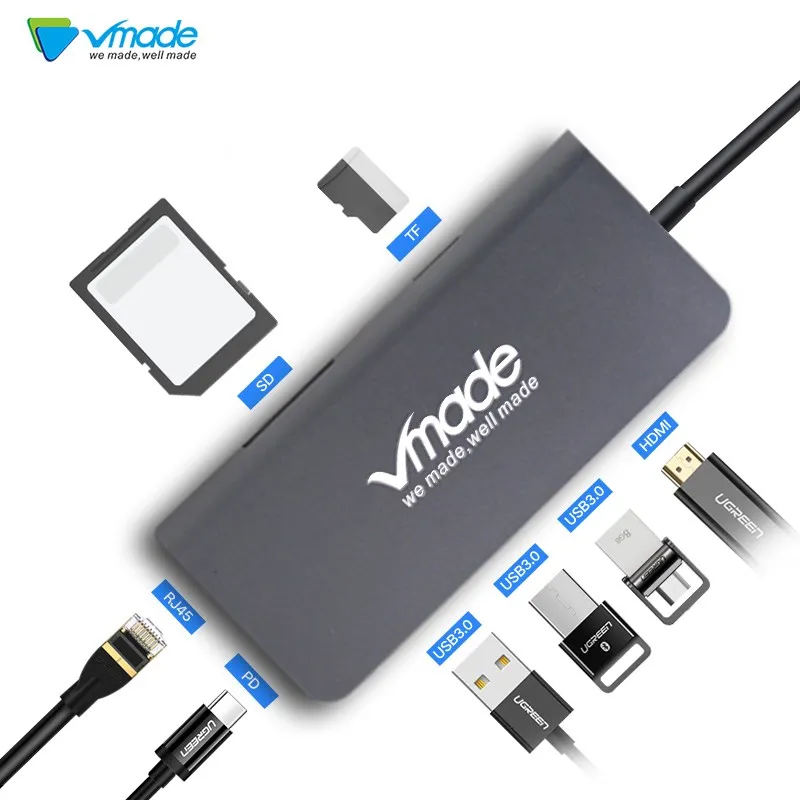 Vmade USB C концентратор USB-C-3,0 концентратор HDMI Thunderbolt 3 адаптер для MacBook samsung Galaxy S9 huawei P20 mate 20 Pro type C usb-хаб