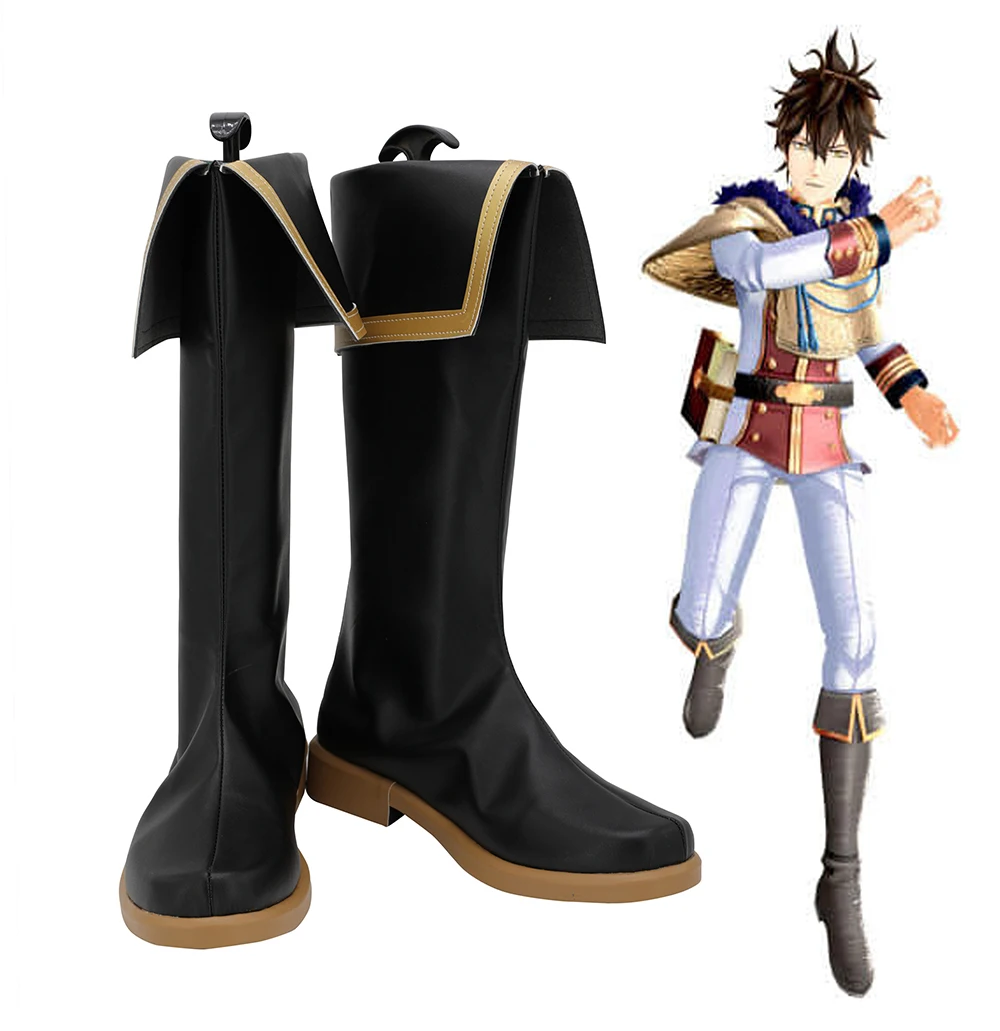 

Black Clover: Quartet Knights Yuno Cosplay Boots Black Shoes Custom Made Any Size
