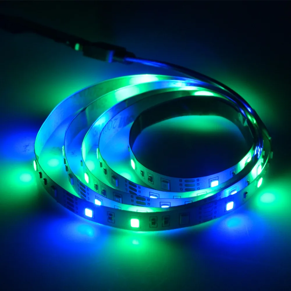 Светодиодный ленточный светильник EeeToo RGB USB 5 В 50 см 1 м 2 3 4 излучающий диод для