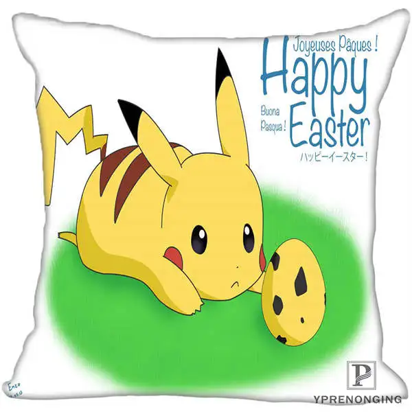 Square Pillowcases Заказная декоративная наволочка Pokemon Pikachu квадратная Наволочка на молнии 35X35,40x40,45x45 см(с одной стороны) 180527-21-13 - Цвет: Square Pillowcases