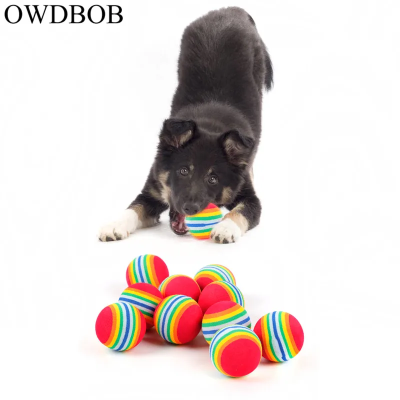 OWDBOB 10 шт./компл. животные Собаки Радужный игровой шар кошка маленький щенок жевательный шар собака молярная жевательная игрушка мяч для домашнего животного тренировочные игрушки