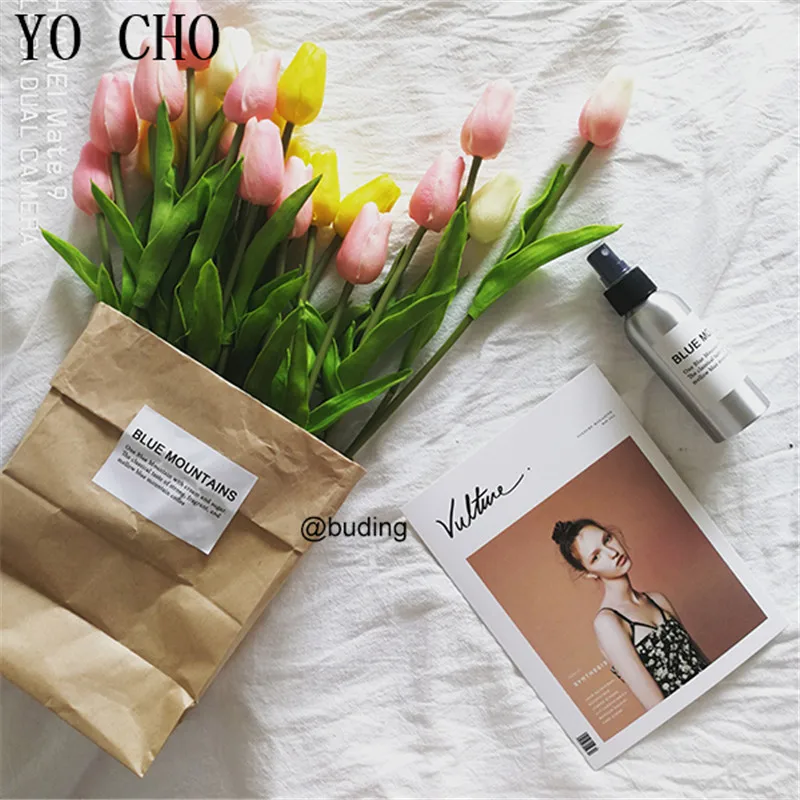 YO CHO 31 шт./лот мини тюльпаны цветы искусственная кожа Флорес Искусственный