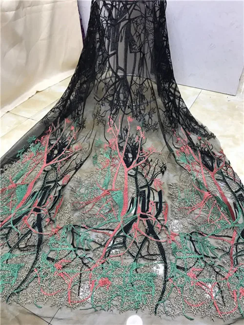 High Quality 2018 pink Guipure French Net Lace Mesh Nigerian Fabrics Cheap Embroidered African Fabric green black | Дом и сад