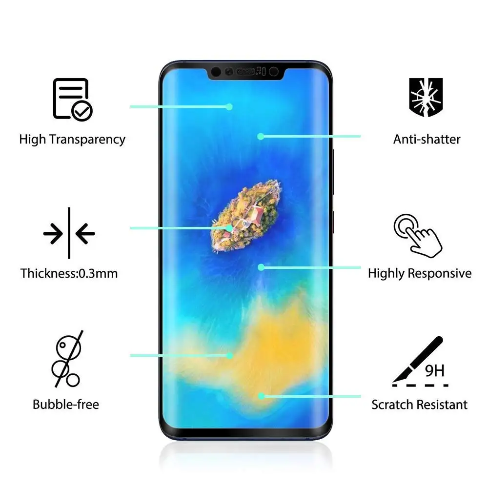 NYFundas 3D полное покрытие закаленное стекло для huawei mate 20 pro X lite Защитная пленка