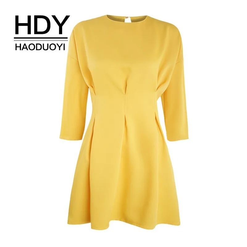Платье HDY Haoduoyi женское стильное простое элегантное интеллектуальное офисное с