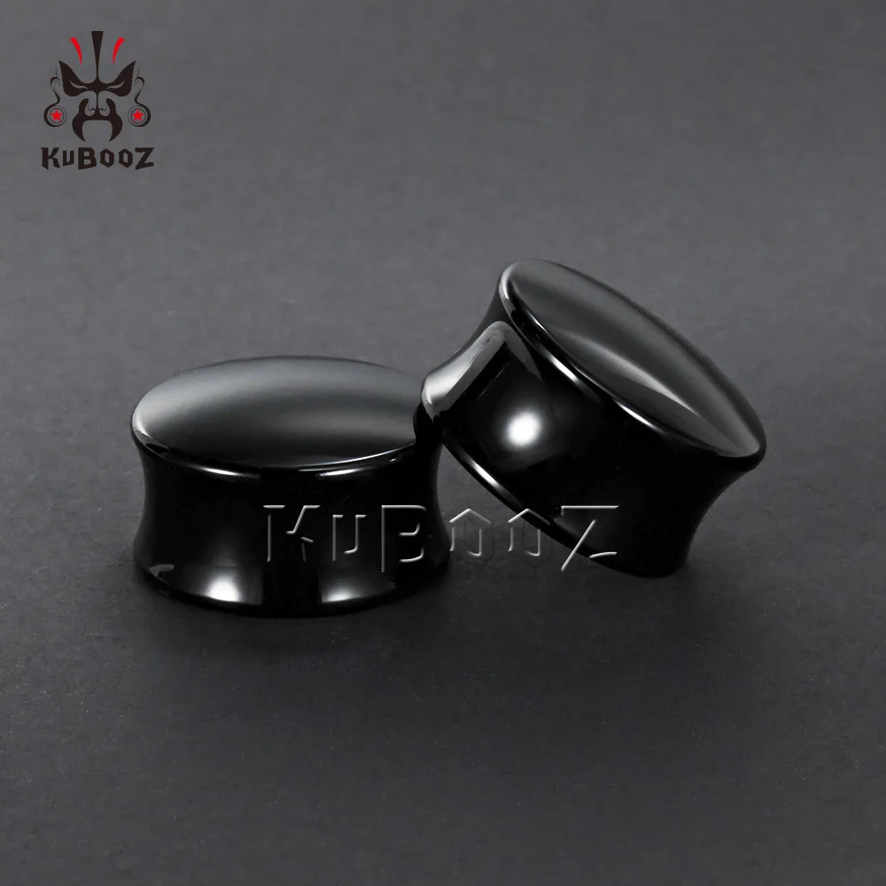 black Kubooz акриловые пробки Для Пирсинга Ушей, ювелирные изделия для тела, расширитель для туннелей, седельные серьги - Окраска металла: black