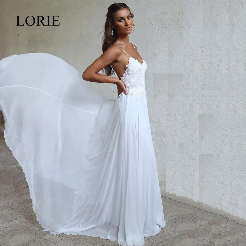 Женское свадебное платье на бретельках LORIE винтажное длинное шифоновое с