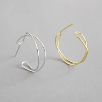 all match s925 sterling silver stud earrings hollow c shape twist wave cross earrings for women gifts jewelry anti allergic