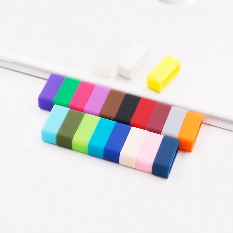 2PCS silicone bezel activity ring watch with ring for Swatch 14mm16mm18mm19mm20mm22mm24mm26mm28mm strap loop rubber band buckle