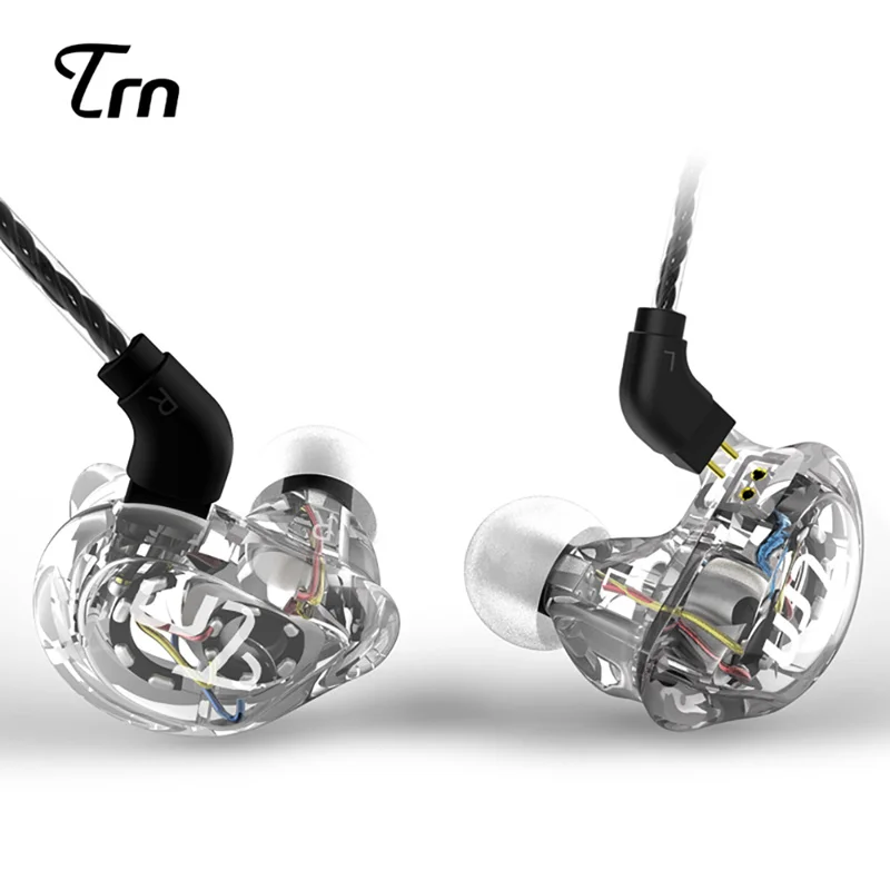 Новейший TRN V10 2DD+ 2BA Гибридный наушник в ухо HIFI DJ монитор для бега спортивные наушники ушные наушники гарнитура с 2PIN кабелем - Цвет: white on mic