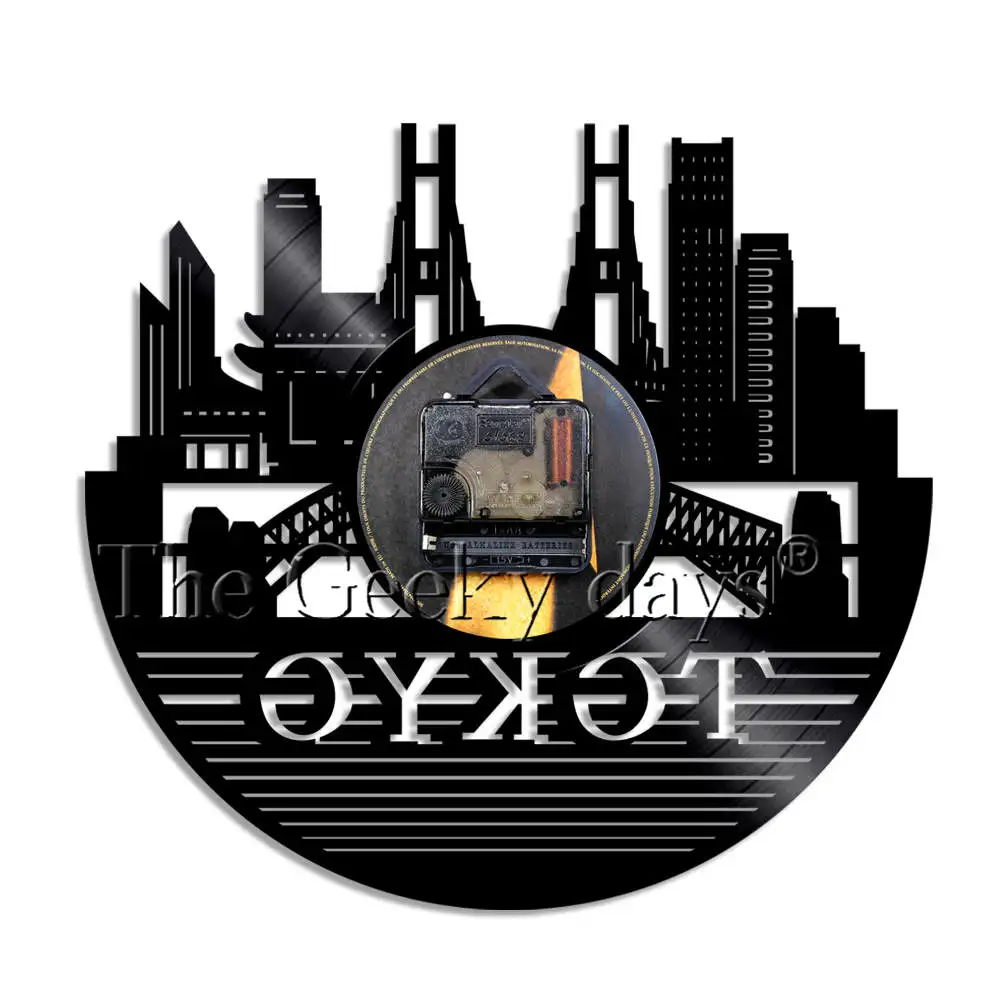 Японские столичные Токийские настенные художественные часы городской пейзаж