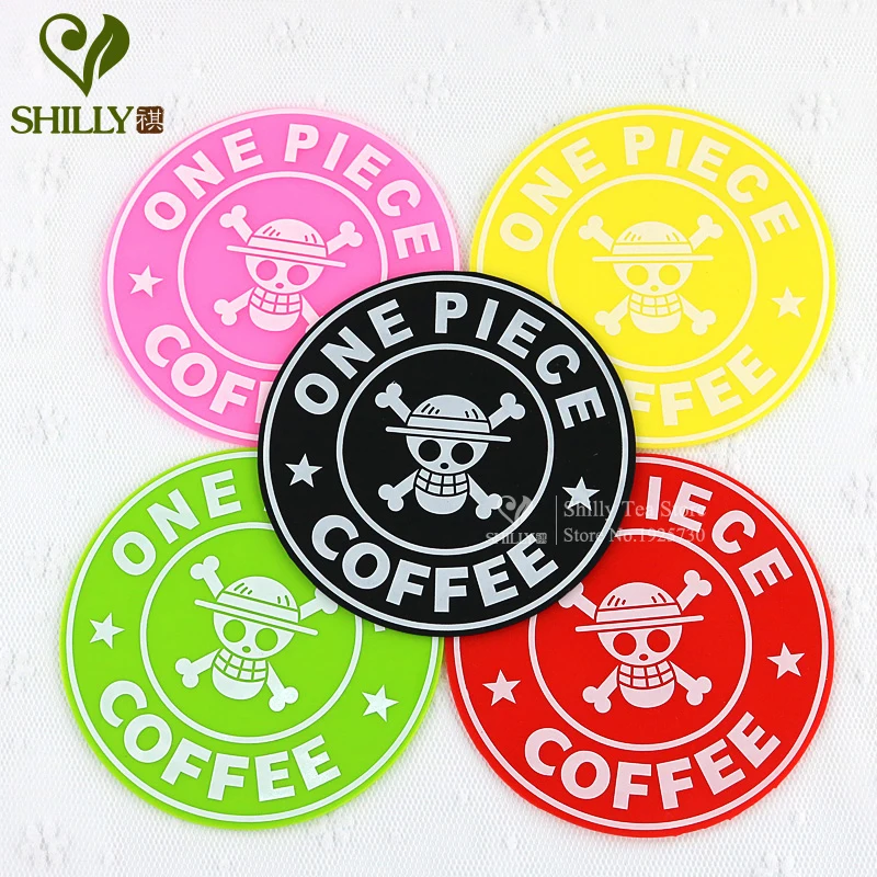 Silicone Circular One Piece Skull Coaster mats pads Smile Happy Anti-Heat SkidProof Cup Coaster Dishes Bowls mats & pads