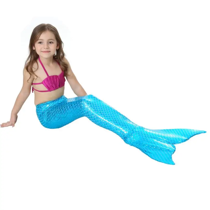 Лидер продаж комплект бикини для девочек с хвостом русалки 3 шт. купальник летний