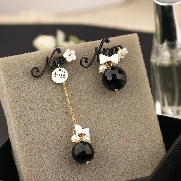Новые модные крупные асимметричные серьги с кристаллами|letter earrings|earrings womenearrings