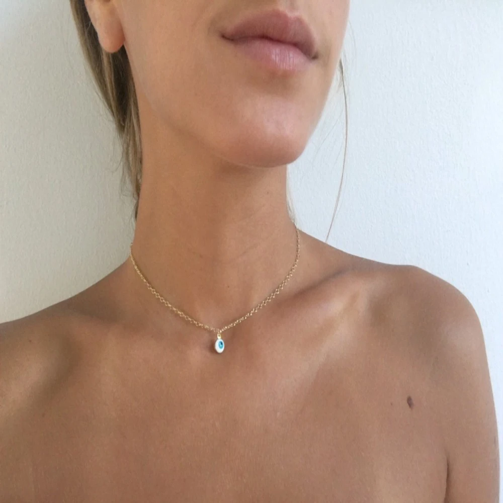 

Мини ожерелье от сглаза, изящное женское ожерелье с подвеской LXL155