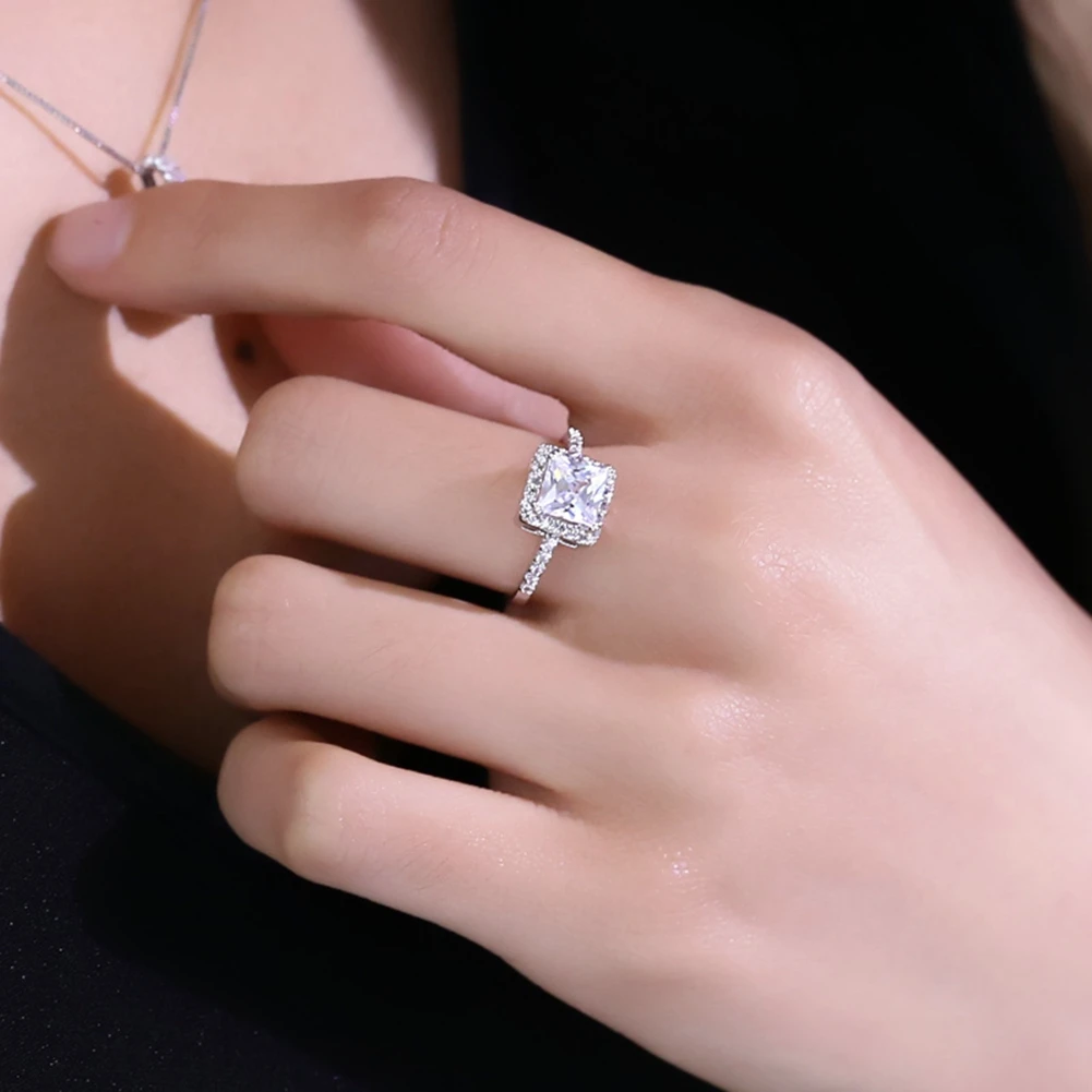 Женские свадебные кольца из стерлингового серебра 925 пробы с фианитом GTR153 |