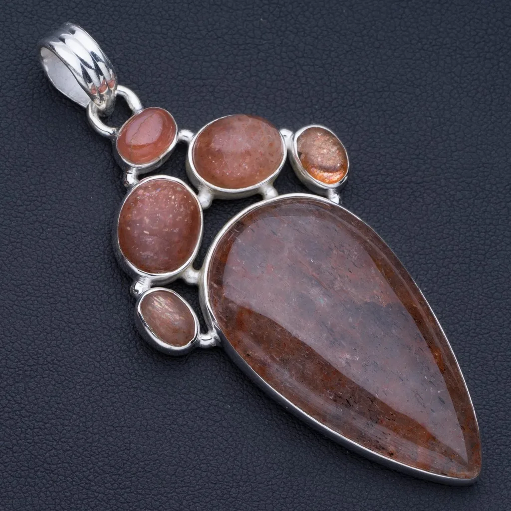 

Natural Calcite Punk Style 925 Sterling Silver Pendant 3" P0742