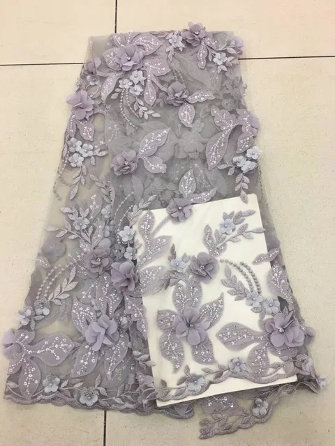 

2018 african lace fabric wedding high quality african tulle lace fabric 3 d flowers embroidered tulle lace fabric