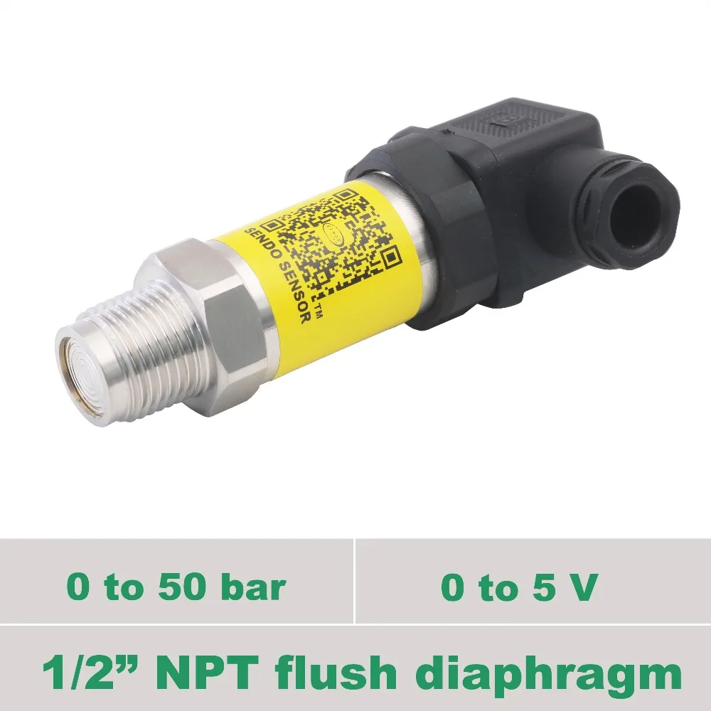Купить дешевые мембранный датчик давления 0 5 в сигнал от до 50 бар 1/2 NPT поток ss 316L