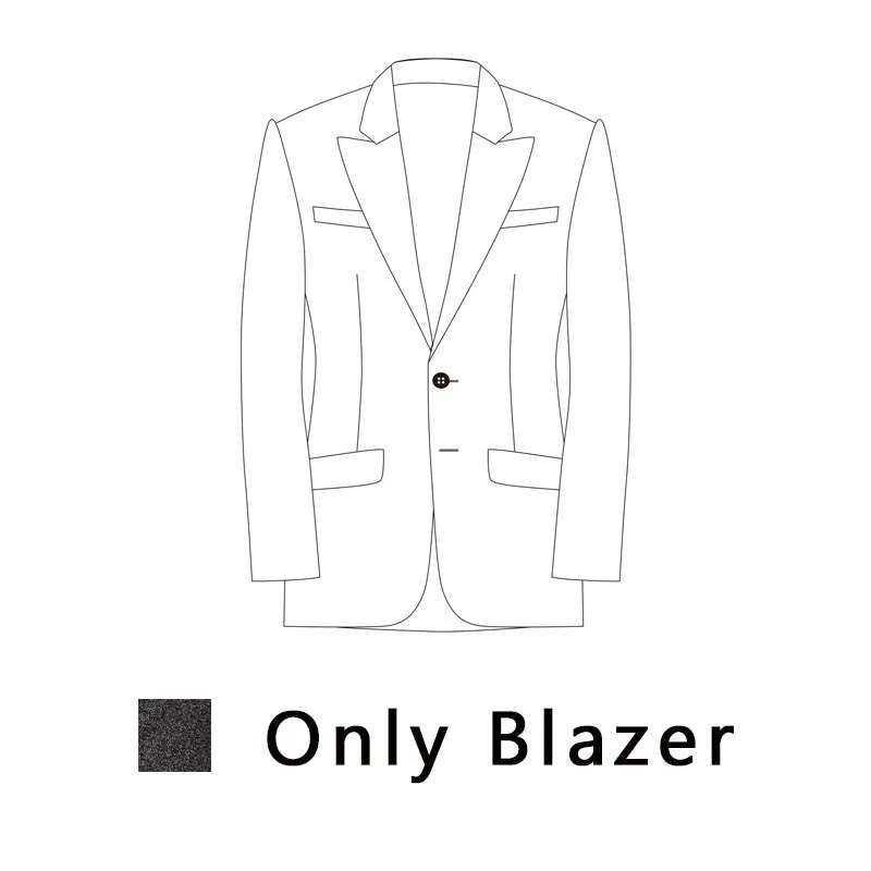 Black Only Blazer Коричневый Дизайнерский Костюм с узором в елочку, мужские вечерние костюмы, смокинг, Свадебные Мужские костюмы для жениха, мужские костюмы, Para Fiesta 6xl - Цвет: Black Only Blazer
