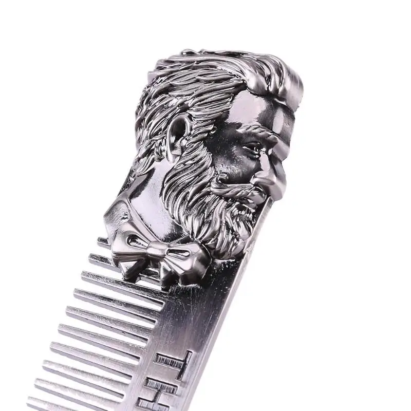 1pc Silver Beard Shaping Styling Template Durable Metal Beard Comb for Men Hair Beard Trimming Tools High Quality