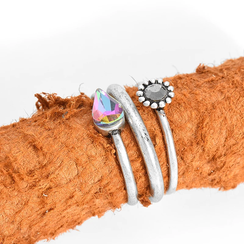 3 шт. винтажные Модные Цветные Стеклянные Бусины набор колец средней длины