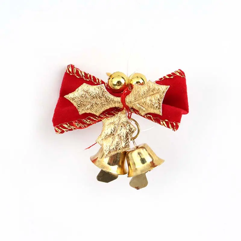 

2019 New Arrive Christmas Decorations Christmas Bows With 2 Bells For Christmas Tree Decoration Ornaments Xmas Party Gift