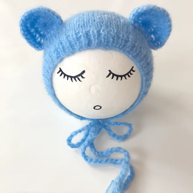 Newborn Mohair Ear Bear Hat Bonnet Baby Infant 5