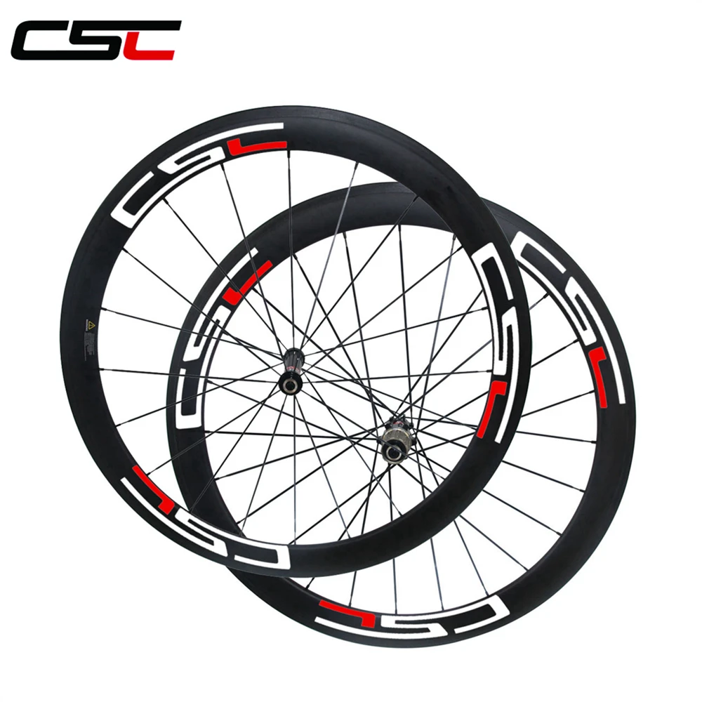 

CSC 25mm Wide U Shape 50mm Tubular Carbon Bicyle Road Wheels Novatec AS511SB FS522SB hub Mac aero CN 424 sapim cx ray Spokes