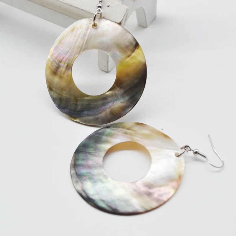 Женские серьги в виде ракушки YULUCH круглые ажурные Крючки из сплава 1 пара новый