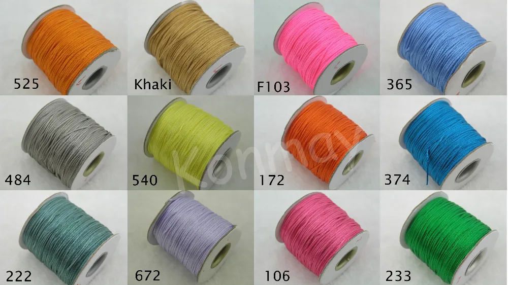 

Дополнительно 42 цвета-1 рулон/80yds экологически чистый 1,0 мм атлас/Rattail шелковая отделка бисером шнур китайский узел Kumihimo макраме -- SNC10