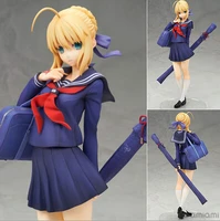 new hot 20cm fate stay night saber saber school uniform style action figure toys collection christmas toy doll with box