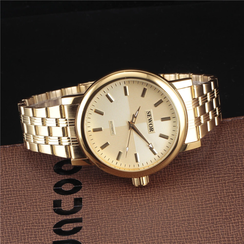 Мужские часы SEWOR Классические Механические со стальным каркасом и большим