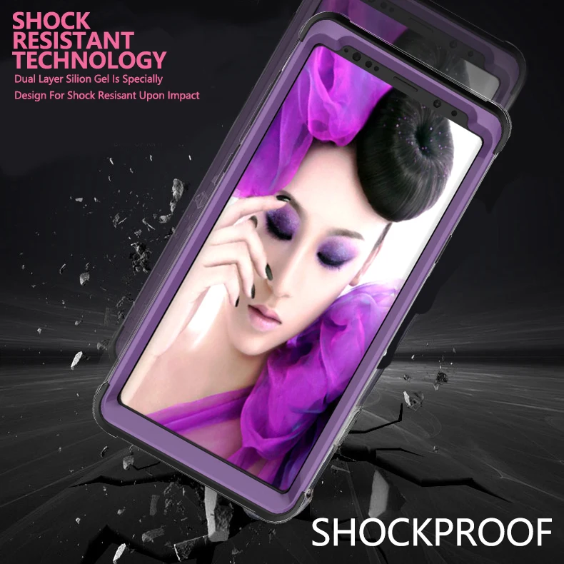 Note 9 чехол Блестящий трехслойный сверхпрочный гибридный защитный противоударный