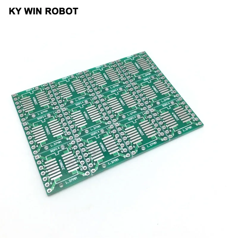 10 шт. SOP14 SSOP14 TSSOP14 к DIP14 Pinboard SMD адаптер для DIP 0 65 мм/1 27 мм до 2 54 Pin Pitch PCB плата