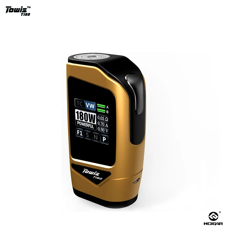 Оригинальный Hcigar Towis T180 сенсорный экран мод коробка с чипсетом XT180 выход 5-180 Вт TFT