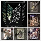 Атака на Титанов Эрена Леви Микаса Армин Эрвин Аниме Манга настенный плакат свиток F