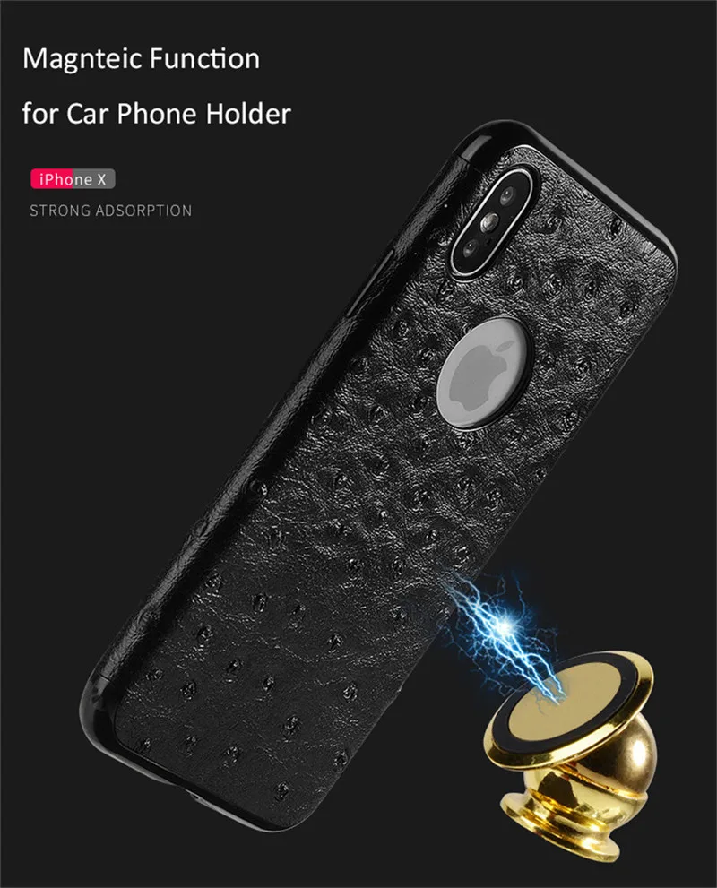 Fashion Leather Fitted Case For iPhone X 10 8X Back Cover Luxury Cases Silicon Shockproof Magnetic Car Holder Cool |