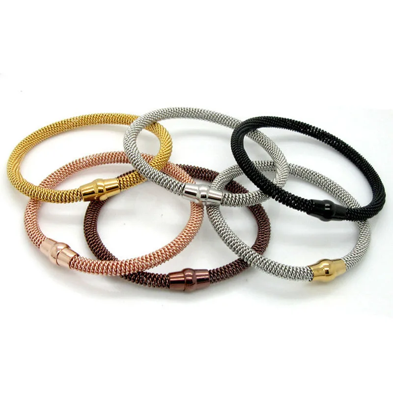 Модный браслет с подвесками и из нержавеющей стали 316L разных цветов витая