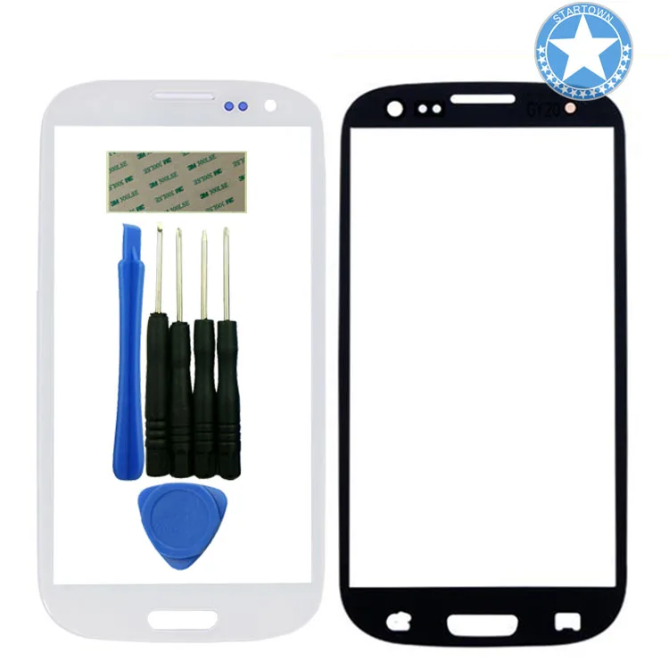 Белый для Samsung Galaxy S3 i9300 Передняя стеклянная линза Верхняя панель Замена +