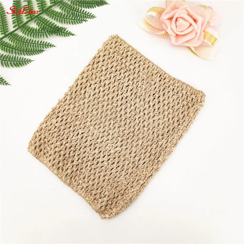 light brown 1 шт., 20*23 см, топы с юбкой-пачкой, 9 дюймов, эластичное вязаное крючком, на груди, ручной работы, трикотажная юбка, платье, аксессуары, белый цвет, 8Z SH939 - Цвет: light brown