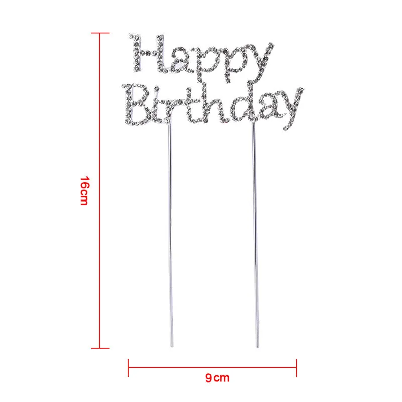 Хрустальные стразы Блестящий Блеск &quotс днем рождения&quot торт Топпер годовщина