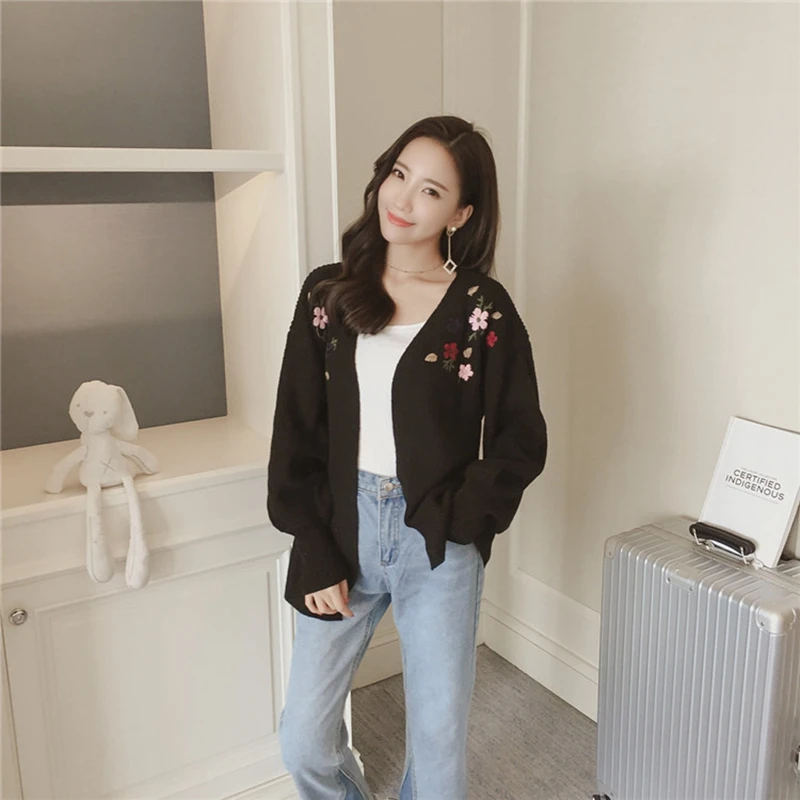 2017 модный свитер дамы Дамы V воротник трикотажные рукава летучая мышь свободные