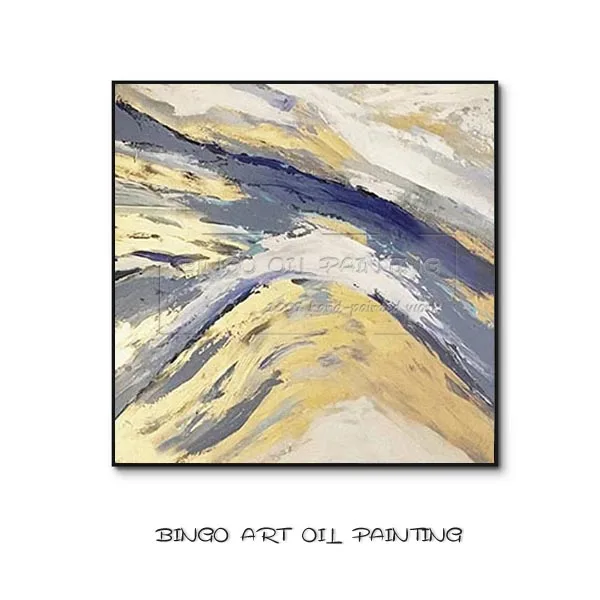 Abstract Painting J Ручная роспись высокое качество большой размер абстрактная живопись маслом на холсте Ручная роспись Абстрактная Золотая фольга картина маслом для гостиной - Цвет: Abstract Painting J