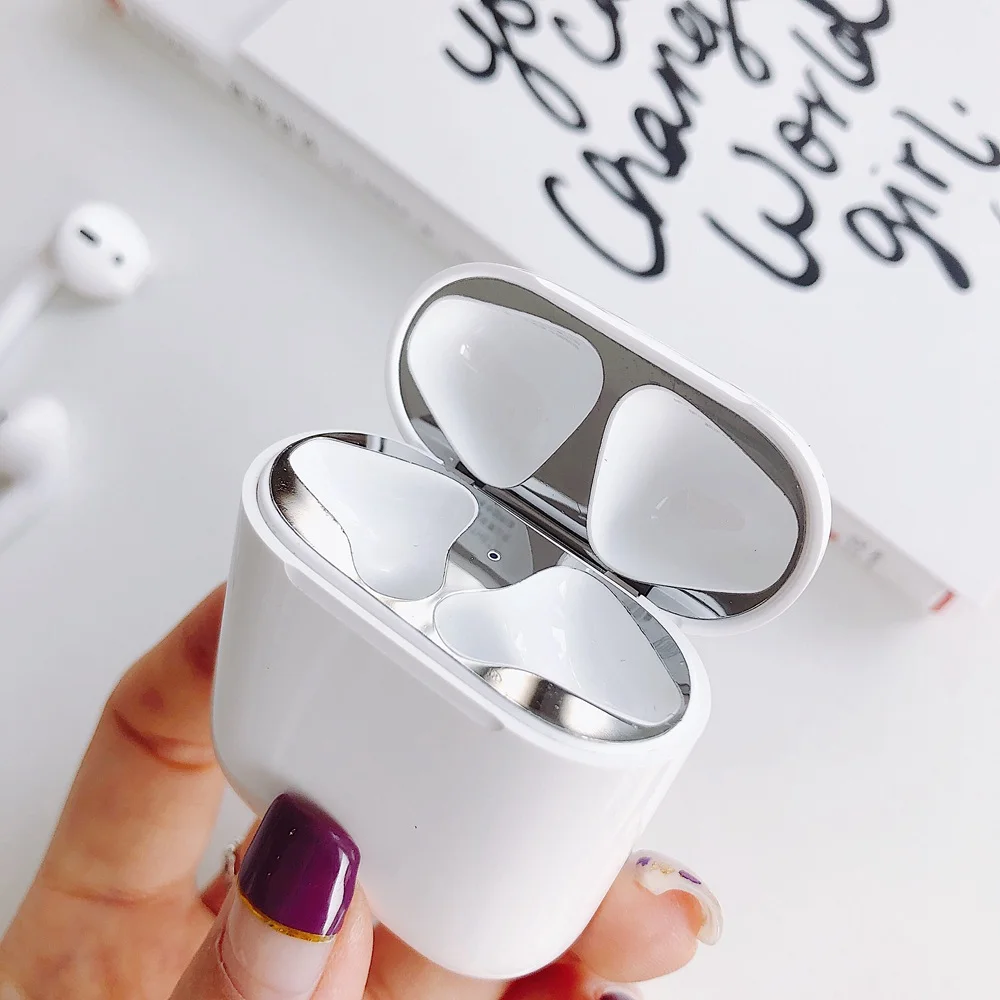 Металлический пылезащитный чехол для Apple Airpods Air Pods защитная наклейка аксессуары